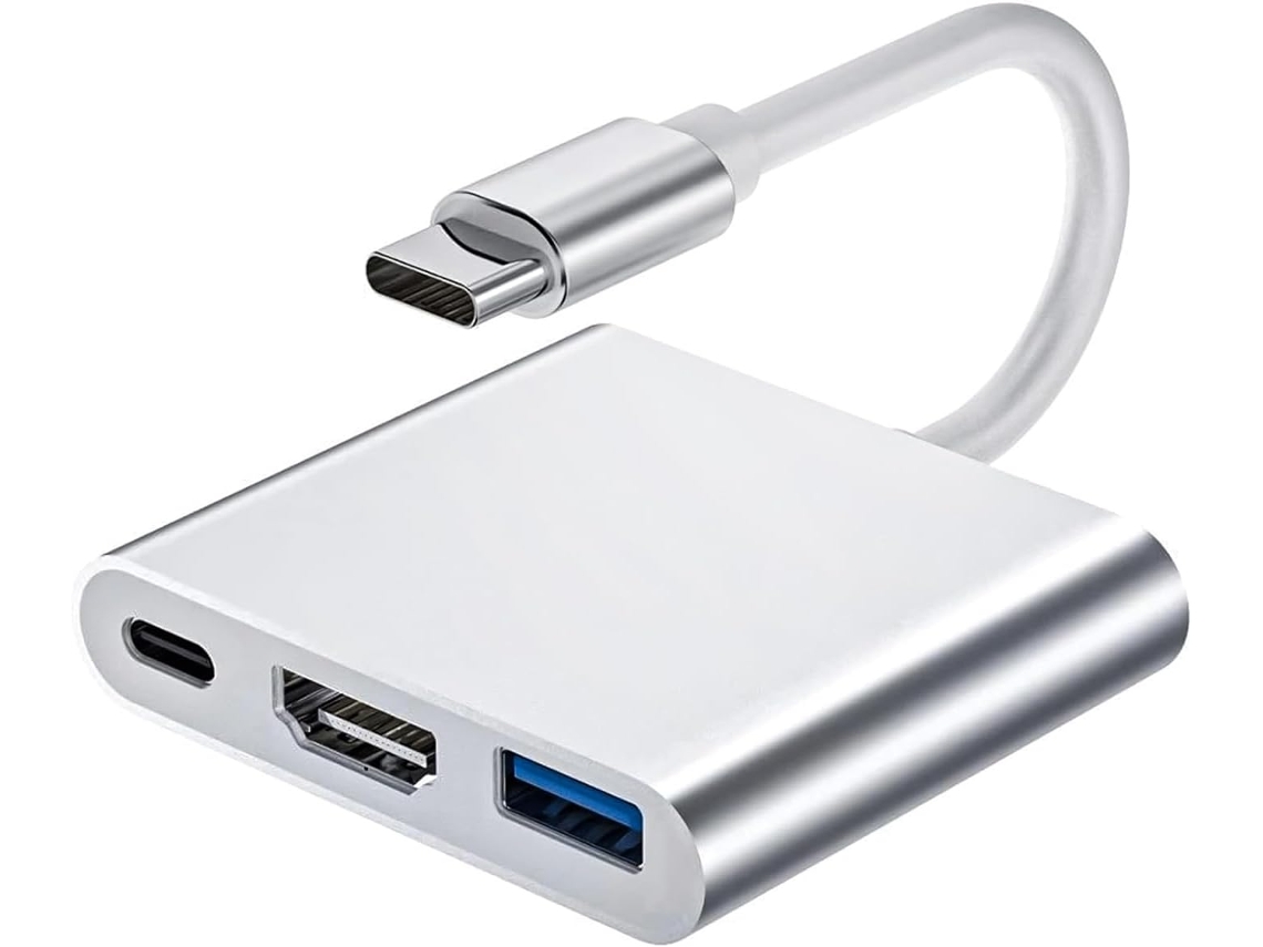 Adaptador de CA USB HDMI 3 en 1 con puerto USB 3.0 4K 30Hz