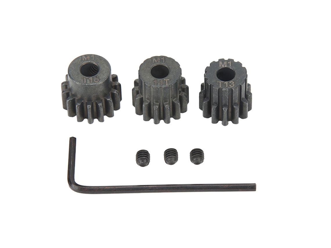 Juego De Piñones M1 De Acero Templado Anti-morado De 13t, 14t Y 15t De 5 Mm Para Coche Rc 1:8
