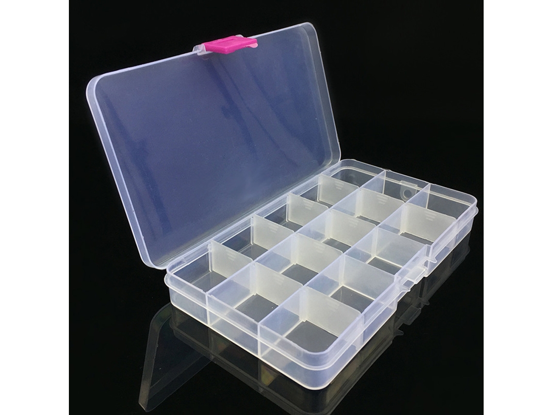 Caja De Almacenamiento Ajustable Para Señuelos De Pesca Con 15 Compartimentos, De Plástico Portátil.