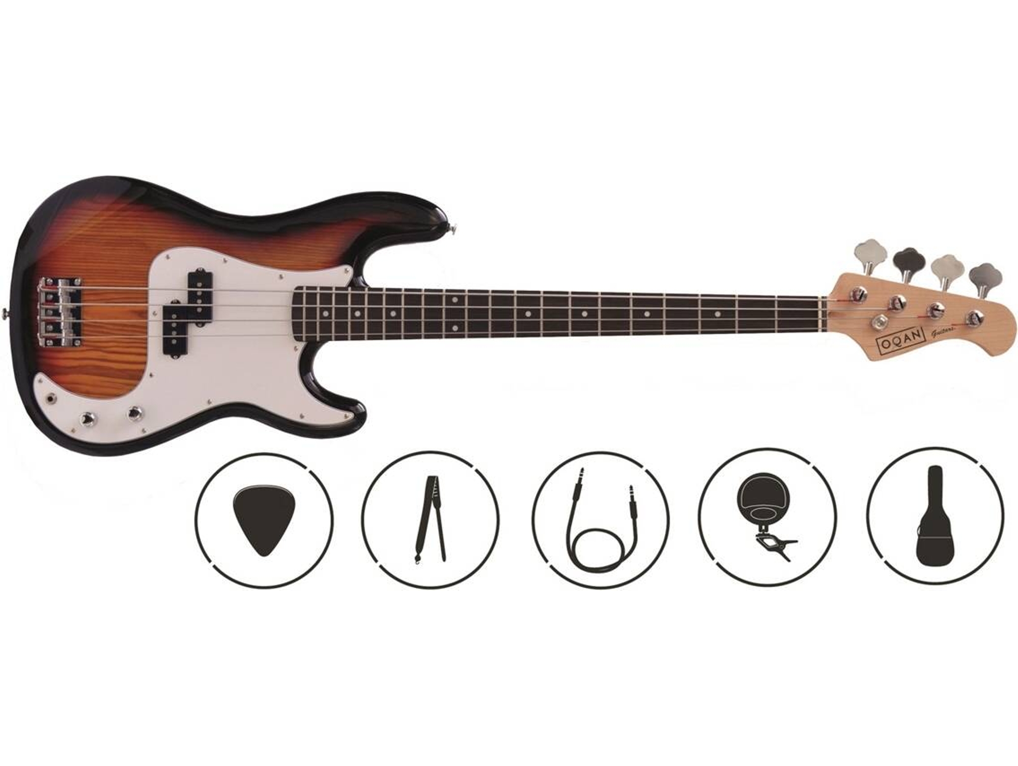 Pack Bajo Elétrico OQAN QBE-PB35 SB (21 Trastes - Cuerpo: Madera de Tilo )