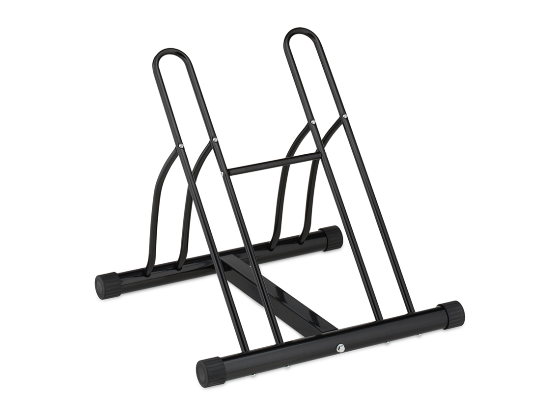 Suporte De Bicicletas Relaxdays, Metálico Para 2 Bicicletas, Pneus Até 60 Mm, Hbt: 57 X 60,5 X 55 Cm, Interno, Preto