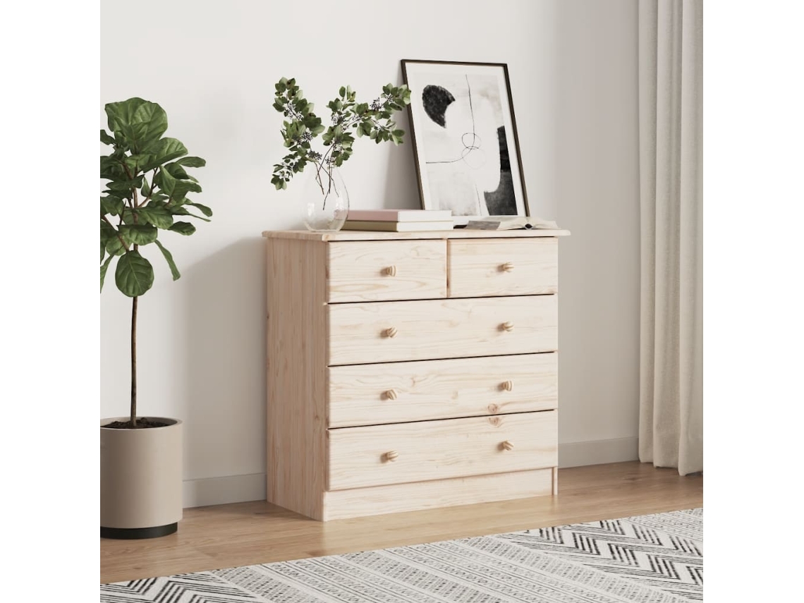 Cómoda alta de 77 x 35 x 73 cm, madera maciza de pino, DKD HOME DECOR