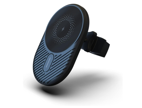 Cargador de coche inalámbrico magnético, carga rápida, compatible con cargador de coche MagSafe, soporte de ventilación de aire (negro)