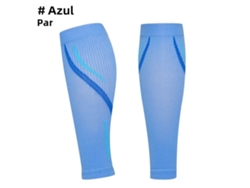 Mangas de compresión para pantorrillas (20-30 mmHg), calcetines de compresión sin pie Mdug (azul pequeño)