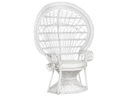 Silla de jardín BELIANI Emmanuelle de Ratán Blanco 120x50x150
