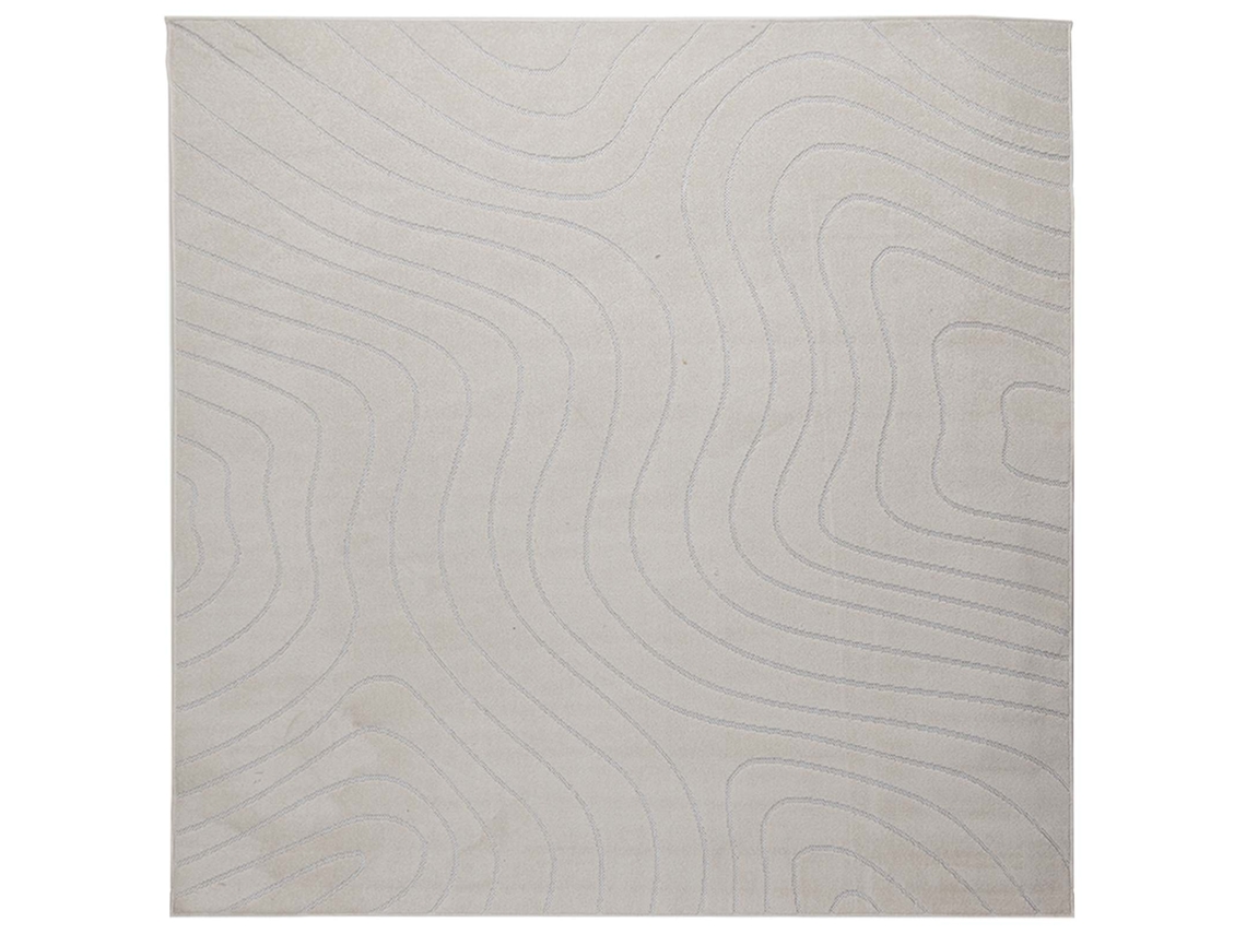 Alfombras De Área Cuadrado Palmeras Crema 240 X 240 Cm