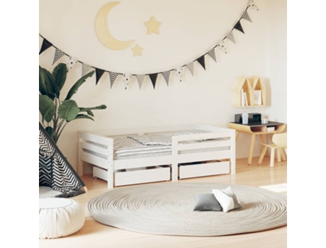 Estructura De Cama Para Niños VIDAXL Blanco Madera (70x140 cm)