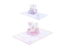 Tarjeta Desplegable Con Diseño De Mariposa 3d Hecha A Mano Para Cumpleaños, Día De La Madre O Aniversario.
