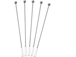 5 Brochetas Inox Plata 19cm Para Café Té Cóctel Bebidas Largas