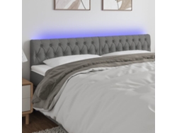 Cabecero Con Led De Tela Gris Oscuro 200x7x78/88 Cm