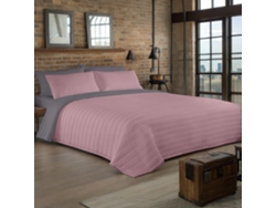 Colcha Bouti Reversible Bicolor Rosa Viejo/l.807 Gris Cama 90/105