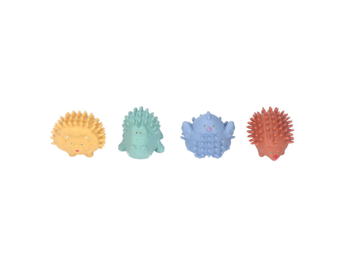 4pcs Bolas Sensoriais Texturizadas Para Bebê Com Som De Chicoteio Brinquedo Macio 3d Animal
