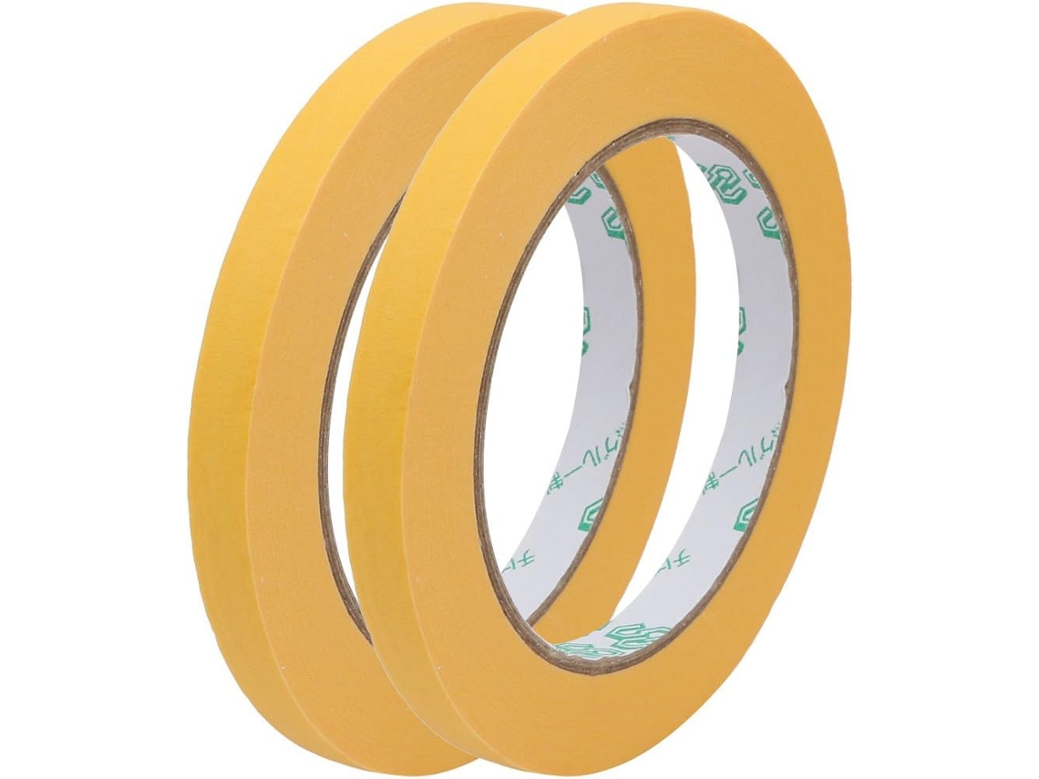 2 rollos de cinta adhesiva amarilla universal, 10 mm de ancho, 50 metros CHABERLU