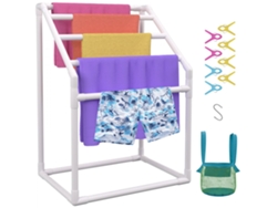 Toallero de piscina de PVC con 5 barras, ganchos y accesorios Tekmaquinas
