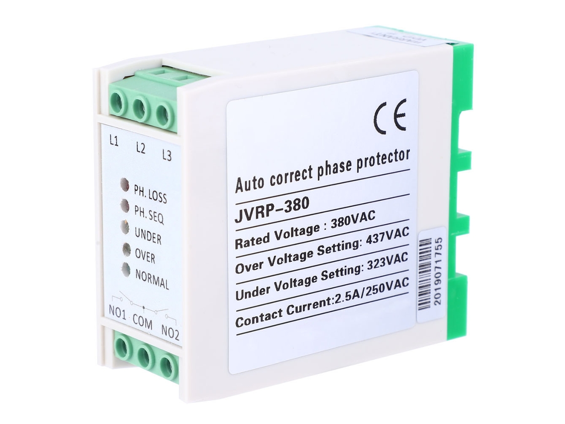 Relé De Monitoreo De Voltaje Con Protección Contra Fallas De Fase Y Autocorrección Jvrp-380