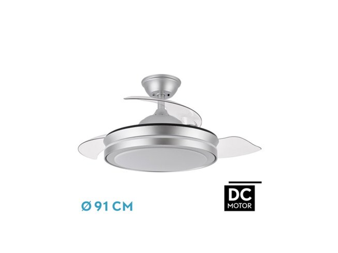 Ventilador DC Esparta Plata 72W 3 Aspas FABRILAMP