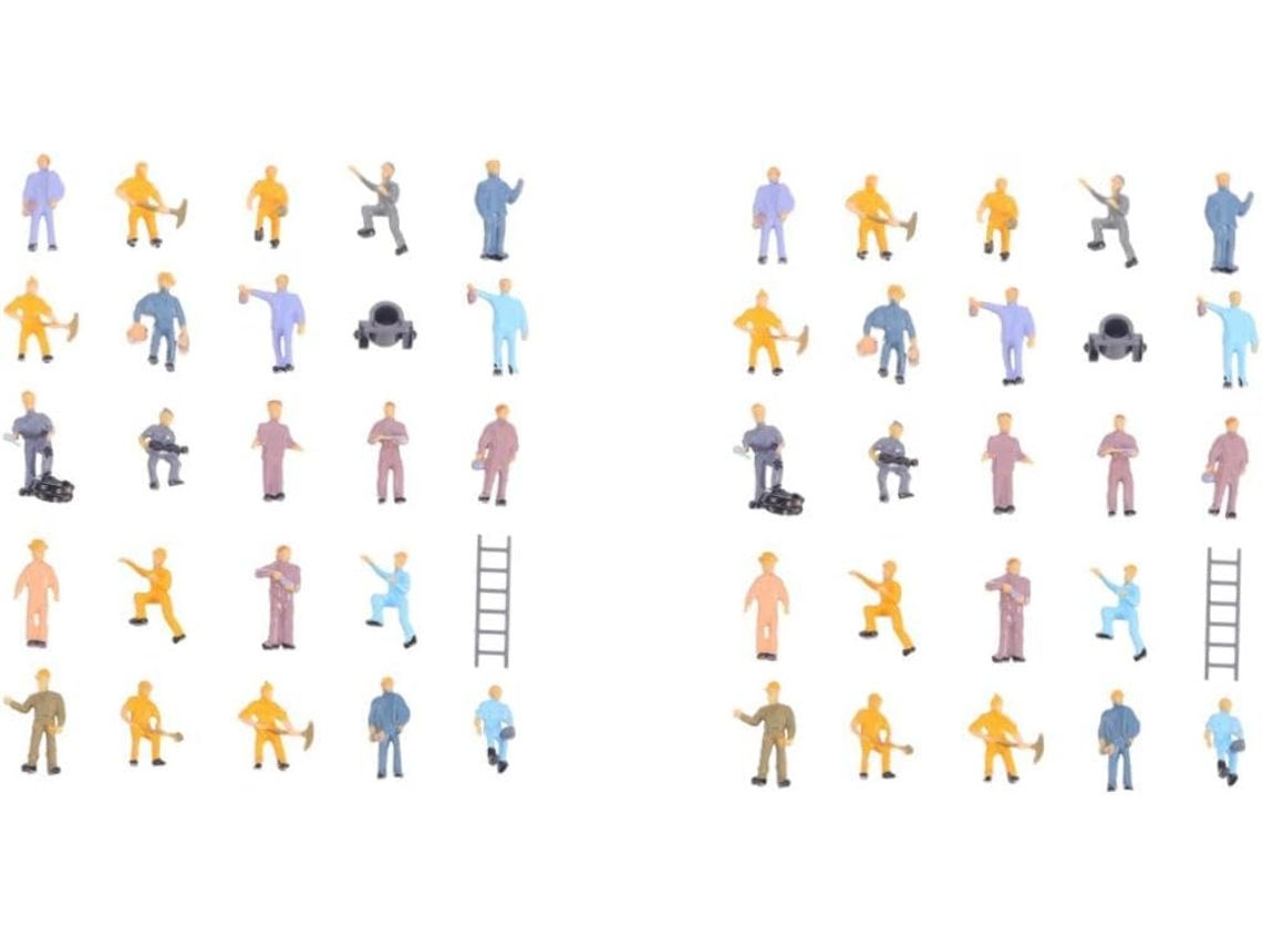2 Juegos De Figuras En Miniatura De Personajes De Obreros De La Construcción