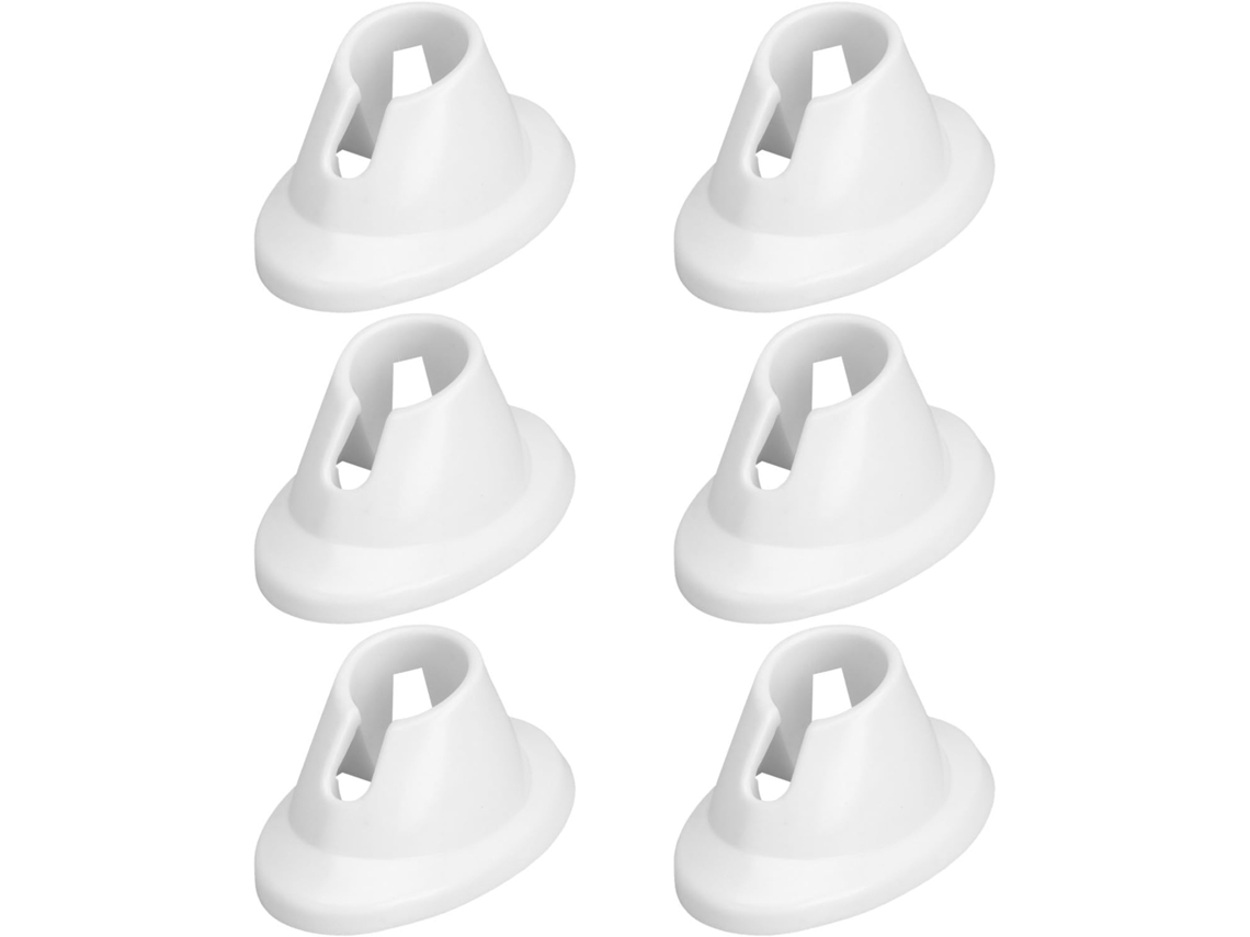 Conjunto De 6 Suportes De Silicone Branco Anti-derramamento Para Frascos De Esmalte.