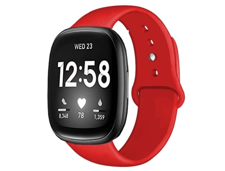 Correa Pulsera Silicona Suave para Fitbit by Google Versa 3 Rojo