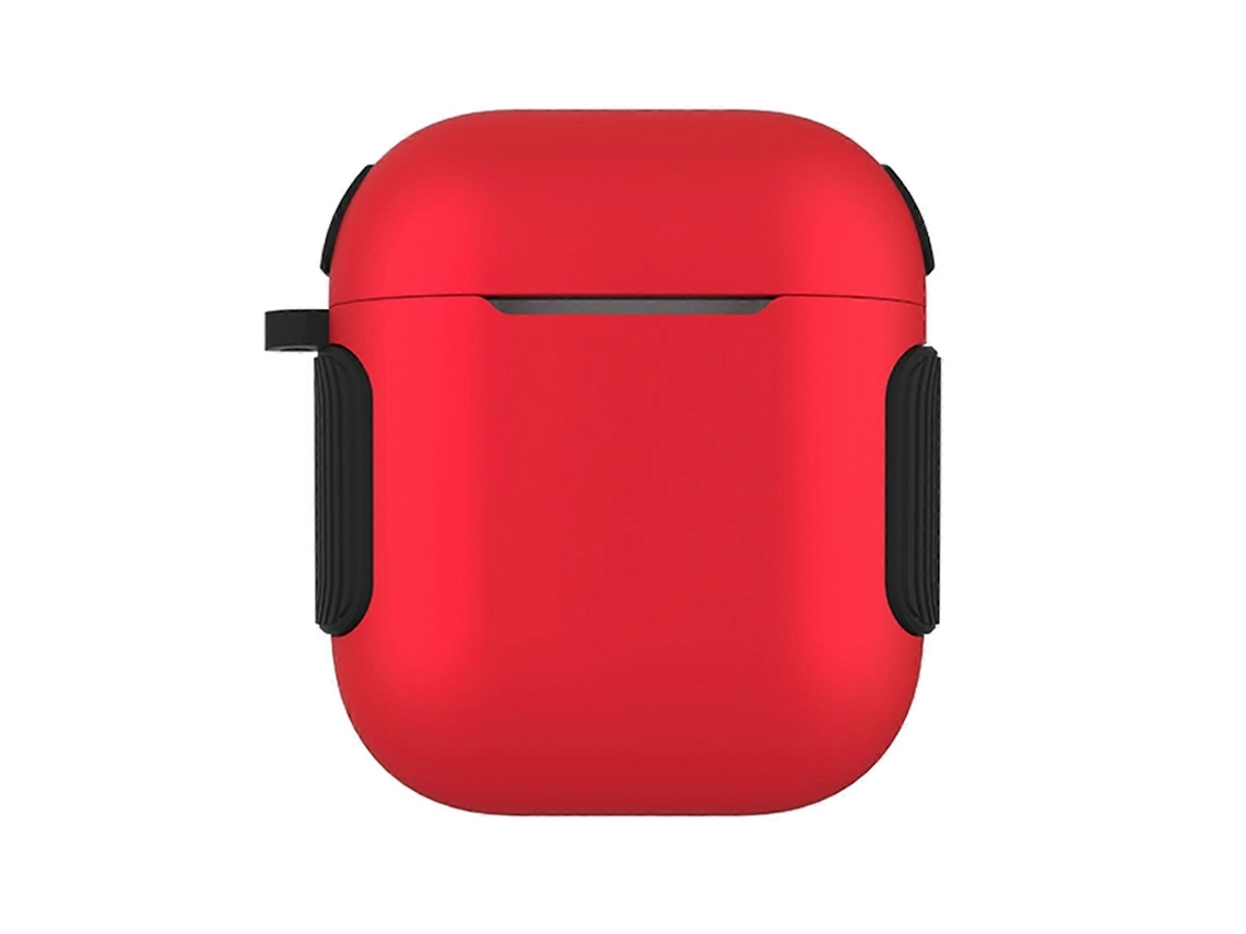 Estuche 2 en 1 para auriculares AirPods 2/1, rojo, con textura mate y contraste de color en PC + TPU.