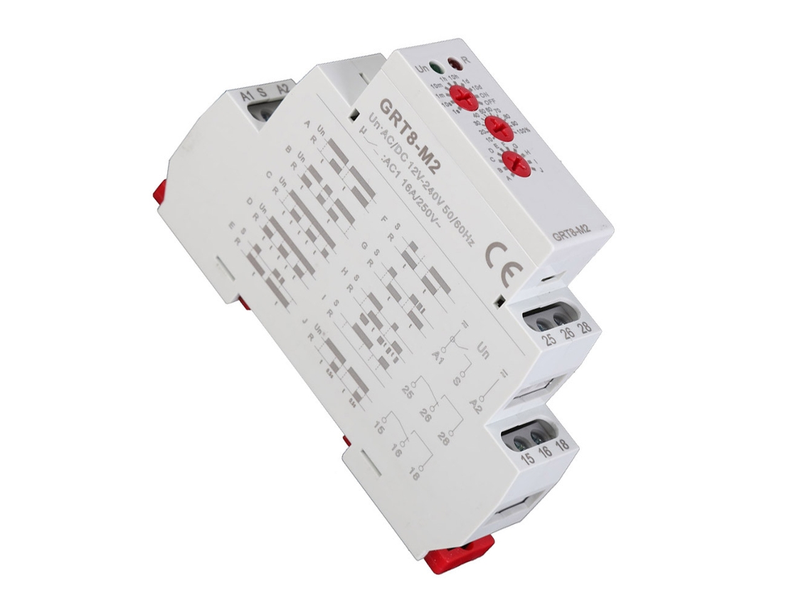 Rele De Tiempo De Retardo Multifuncional Grt8-m2 Con 10 Funciones Montaje Din Rail Ac/dc 12v-240v