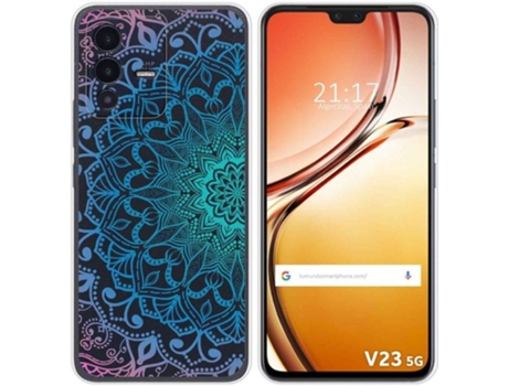Carcasa para Vivo V23 5G TUMUNDOSMARTPHONE Dibujos Transparente Mandala Multicolor