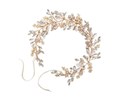 Alianza de boda con cristales y hojas de flores, accesorio para el cabello de novia con perlas (plata)