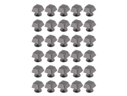 30 Juegos De Remaches Trapezoidales De Aleación De Zinc De 10 Mm Con Tornillo De 6 Mm Para Bolsos, Ropa, Zapatos, Color Gris Plomo.