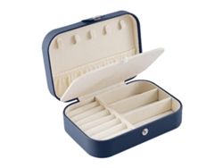 Caja de Organización Joyas Capa Viaje Piel Azul (16x12x5cm) Kofihety