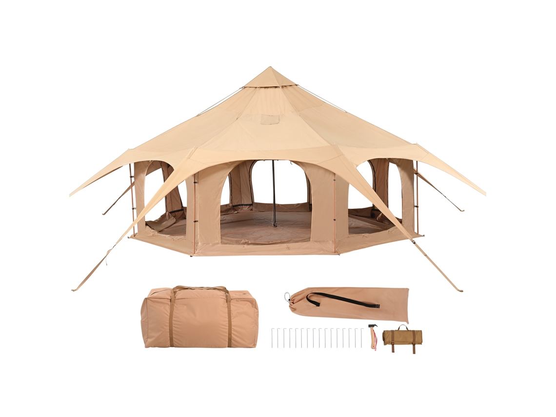 Tienda de lona SucceBuy de 5 m
Tienda de campaña tipo yurta Bell para acampar
Capacidad para hasta 8 personas
Con ventilación de chimenea