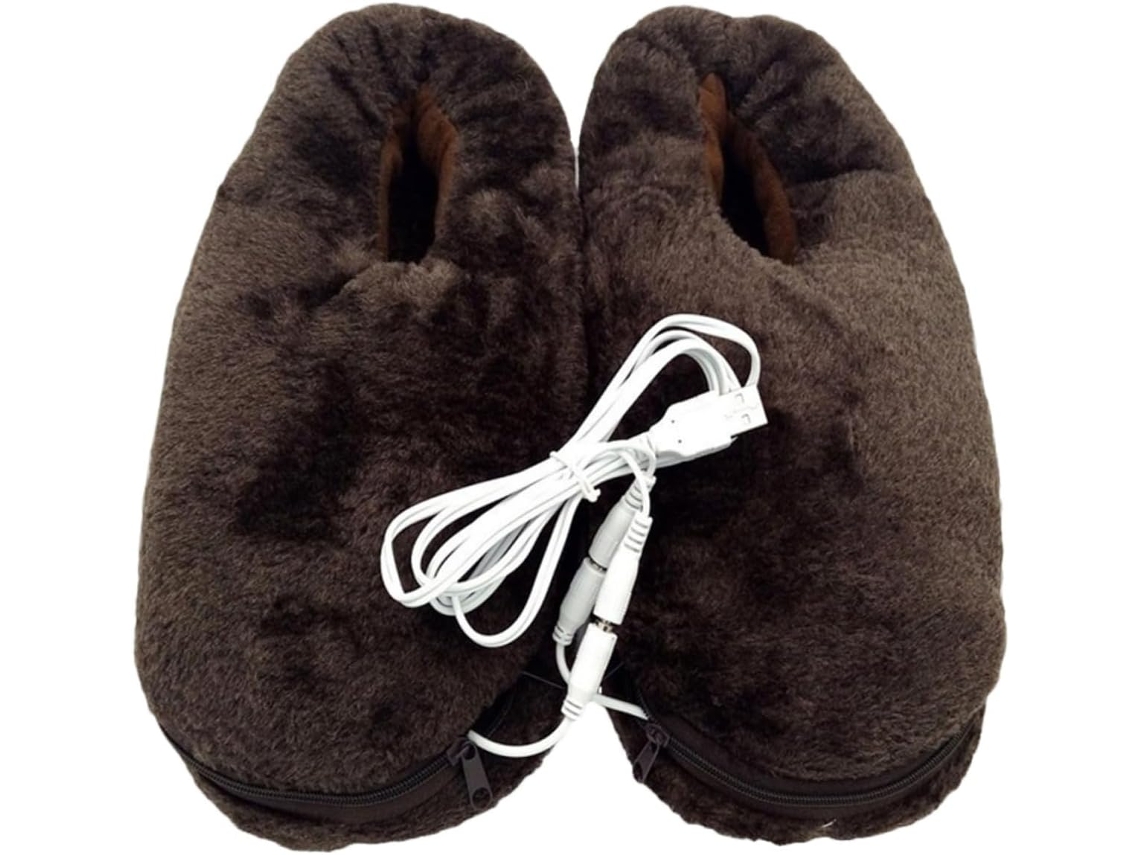 Zapatos Eléctricos Calefactables Usb Para Hombre Y Mujer, De Felpa Suave, Calentadores De Pies Para Invierno.