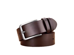 Cinturón de piel sintética para hombre Yuysan, moderno y versátil, 3,8 cm de ancho, 120 cm de largo, color café.