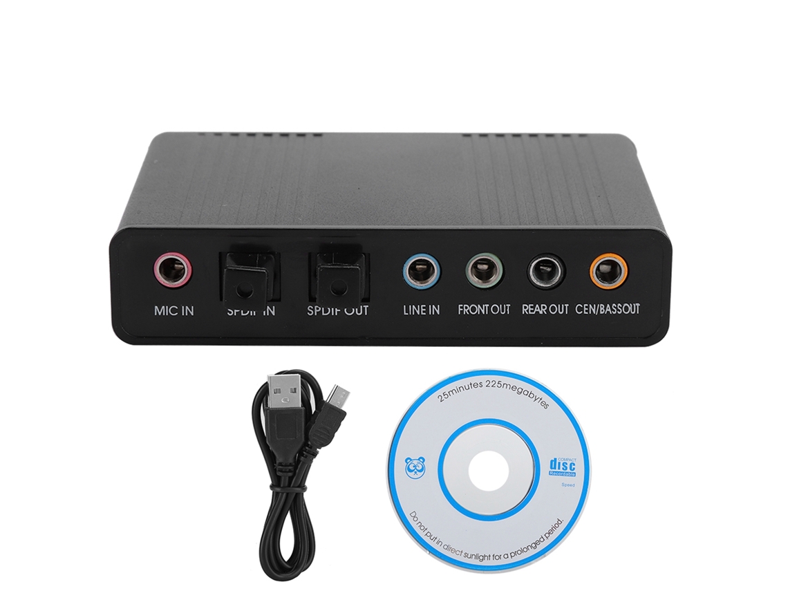 Placa De Som Externa Usb 5.1 Para Computador, Adaptador De Áudio Para Karaokê E Gravação Dm Hd10