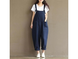 Mono Informal Holgado De Mujer Con Tirantes, Confeccionado En Tejido De Algodón, Ideal Para Verano, Primavera Y Otoño.