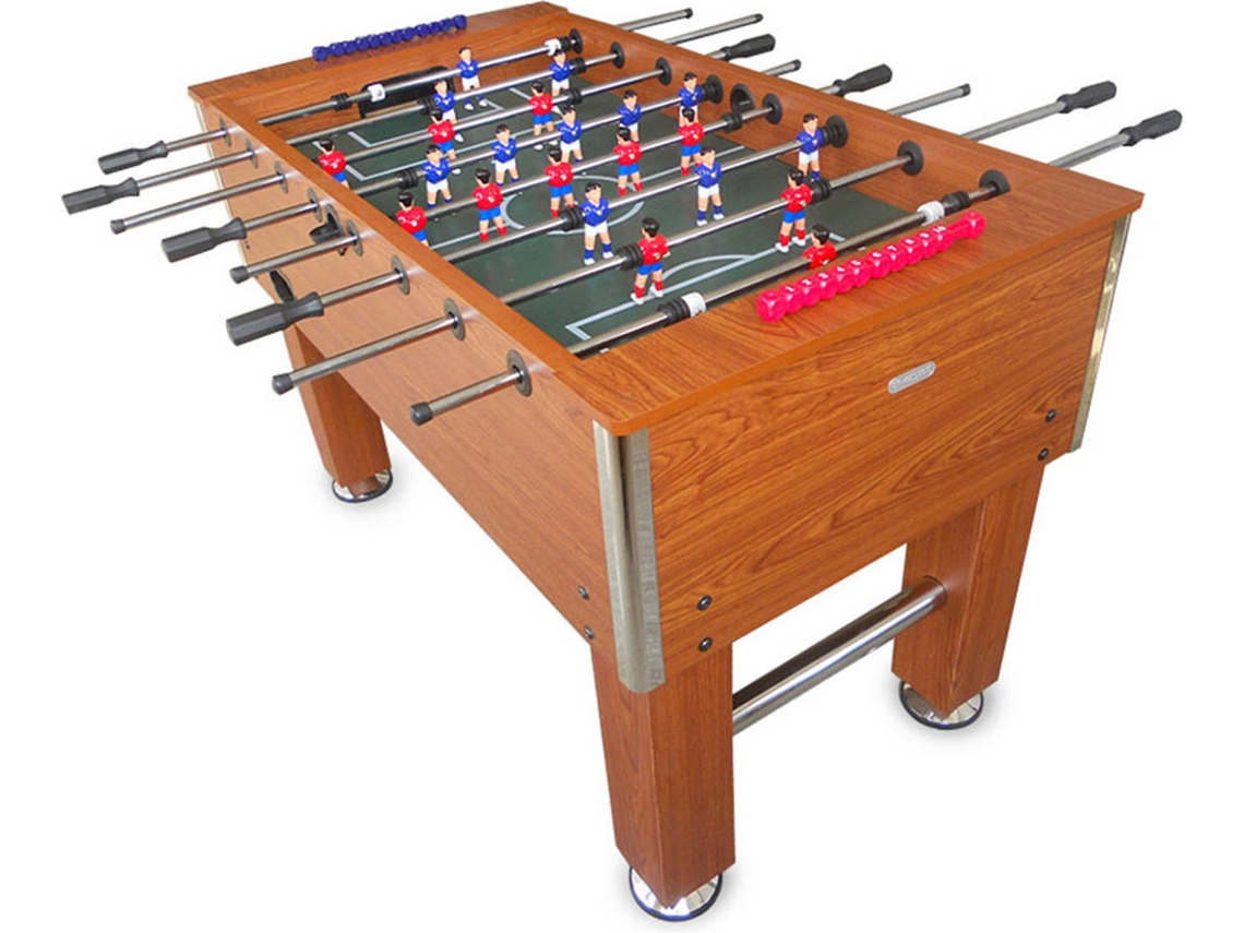 DEVESSPORT Futbolín Salón Semi Profesional Marrón – 22 jugadores piernas separadas, estructura MDF 140×76×88 cm