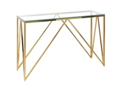 Aparador de estilo glamuroso BELIANI Weso de Vidrio templado Dorado 120x40x78
