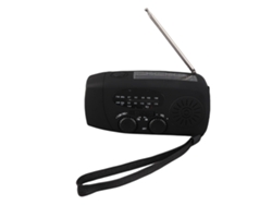 Radio portátil Baok-radio solar con manivela, linterna LED, FM, AM, WB y USB para emergencias. Color negro. Fabricada en Europa.