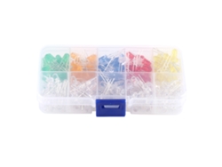 Kit De 200 Diodos Emisores De Luz Led De 5mm, Cores Amarelo, Vermelho, Azul, Verde, Laranja