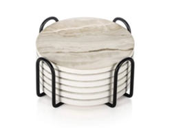 MEOIRUERY 6PCS Soportes Aislantes de Cerámica con Textura de Grano para Tazas de Café y Vasos de Vino