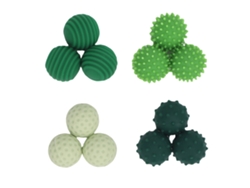 Mali 12 Bolas de Alivio de Estresse de Silicone Texturizadas Sensoriais para Mãos e Dedos Verde