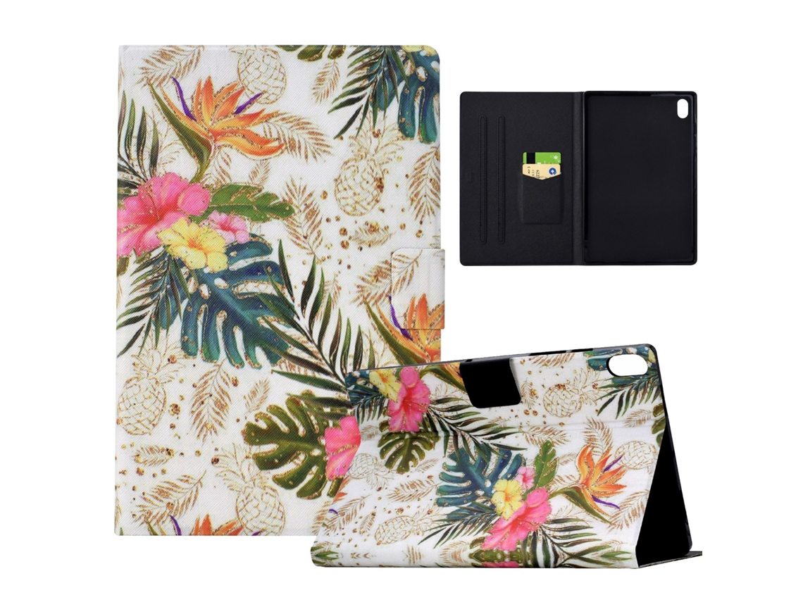 ZRUXE Funda para iPad 10Th Gen 10.9 2021 Dibujo Colorido Eléctrico Prensado Smart Leather Tablet Cover Piña Oro