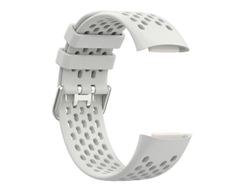 Correa deportiva de silicona blanca con diseño de luna para Fitbit Charge 5