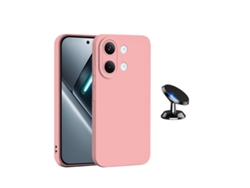 Kit Suporte Magnético Capa Silicone Líquido Phonecare Para Xiaomi Poco X8 Pro Max - Rosa