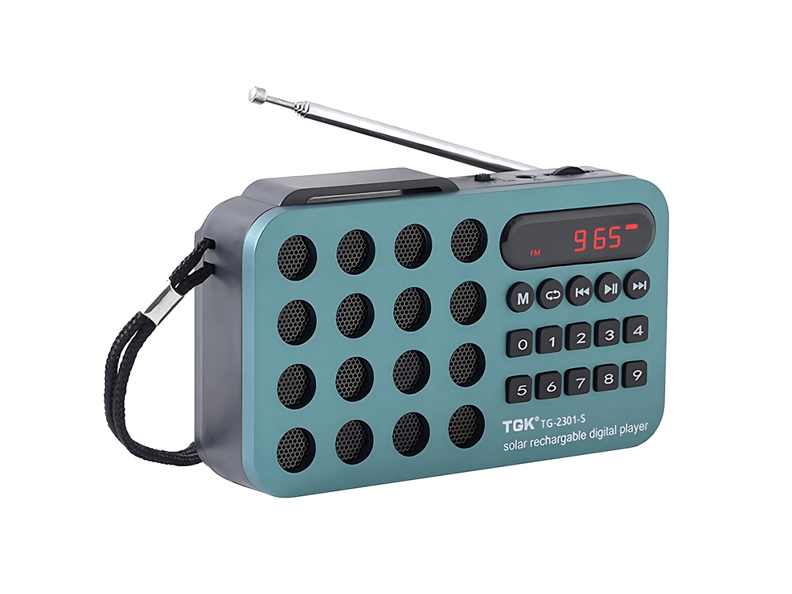 Altavoz portátil con radio FM, recargable, minialtavoz solar Bluetooth, compatible con USB, tarjeta TF y reproducción de MP3. Viewleaf