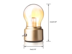 Lámpara De Mesa Led Recargable Con Interruptor Metálico De Estilo Retro: Ecológica Y Elegante.