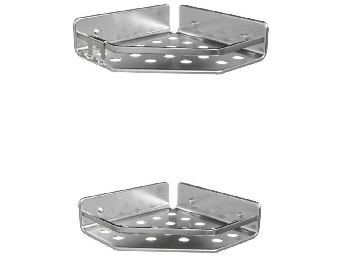 Cesta de Canto para Chuveiro Moon 20X20X5.5 Cm 2 Unidades Transparentetatay
