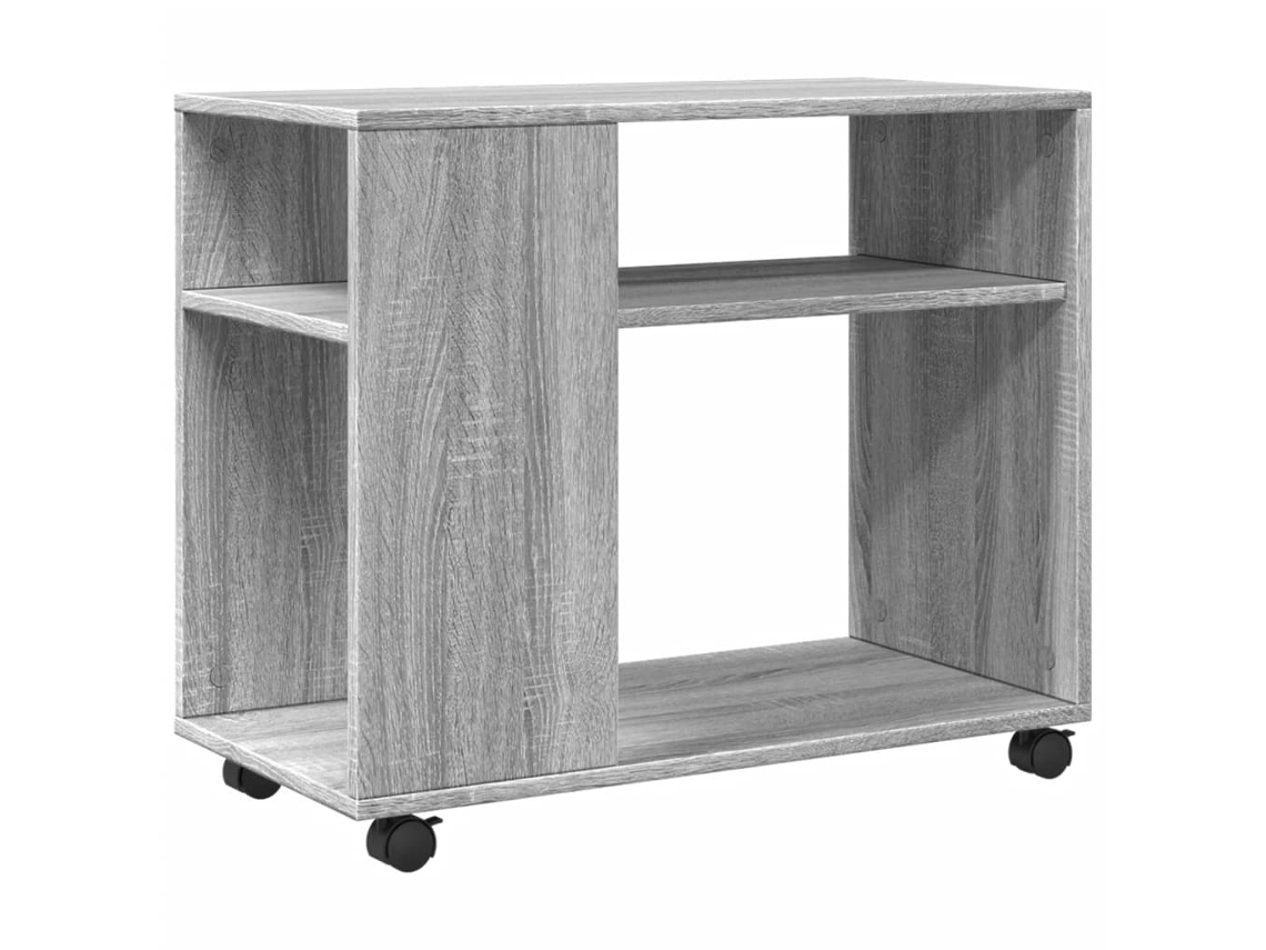 Maison Exclusive - Mesa Auxiliar Con Ruedas Madera Gris Sonoma 70x35x60 Cm