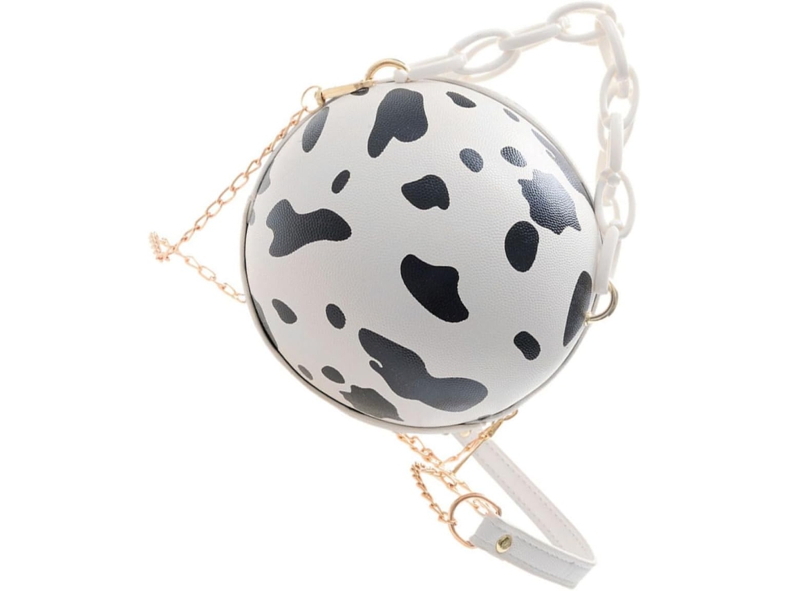 Bolsa Transversal Feminina Com Estampa De Vaca, Pequena, Ideal Para Celular E Cartões, Ou Elegante.