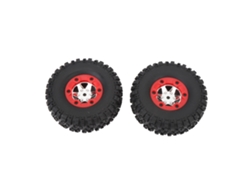 Mali 2pçs Pneu Esquerdo de Borracha Leve para Carro Rc Wltoys 124006 12427 12423 12428 c Vermelho