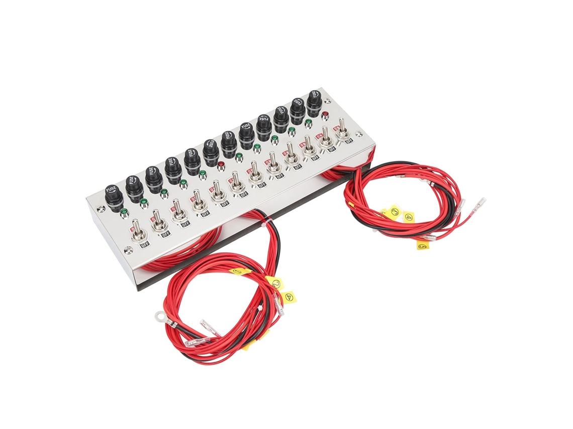 Panel De Interruptores Basculantes De 12 V-24 V Cc Con Botones De Acero Inoxidable E Indicadores Led.
